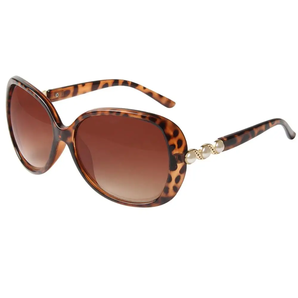 LianSan негабаритных Винтаж женские солнцезащитные очки Для женщин ретро роскошные фирменные очки для вождения; туфли, украшенные жемчугом, ногу UV400 LSPZ2933 - Цвет линз: Tortoiseshell