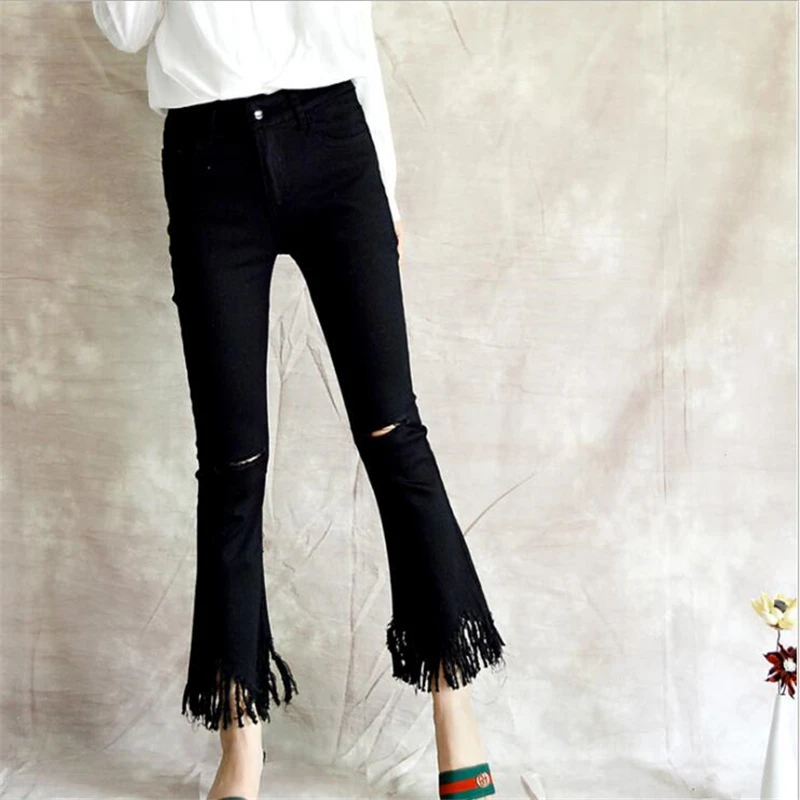 Новый тонкий стрейч Высокая Талия обтягивающие джинсы женские нуля носить Средства ухода за кожей стоп Винтаж цвет: черный, синий карандаш