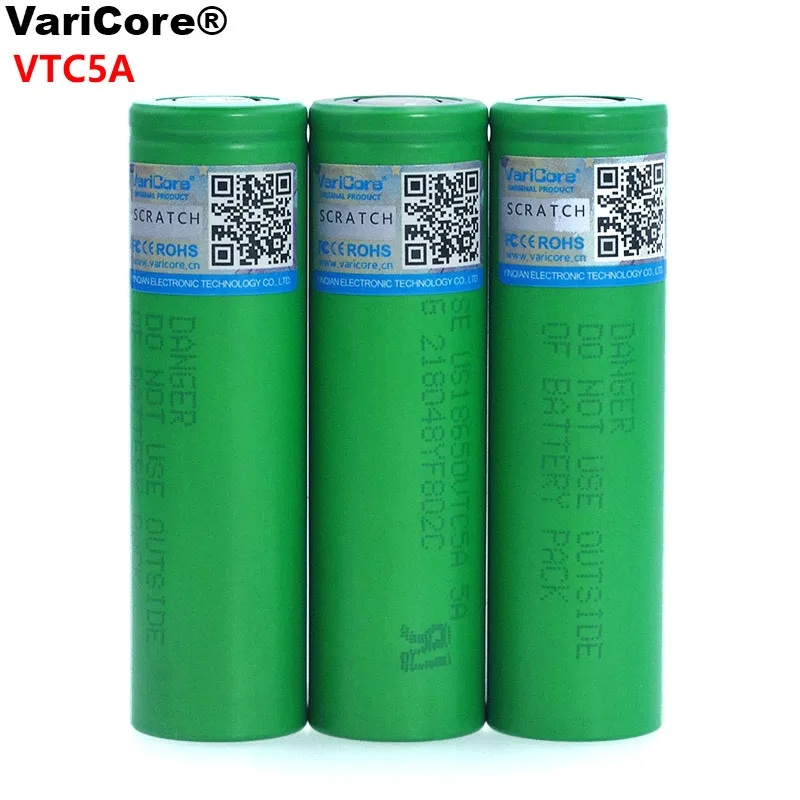 

VariCore VTC5A 2600mAh 18650 Lithium Battery 30A Discharge for US18650VTC5 Electronic Cigarette ues