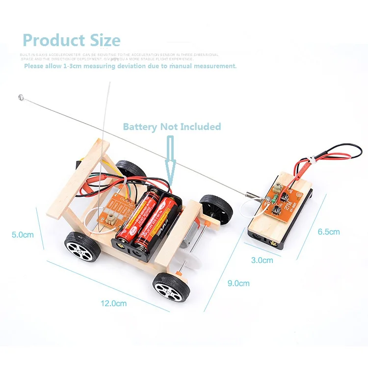 DIY деревянный Радиоуправляемый автомобиль модель комплект деревянный пульт дистанционного управления игрушка набор Дети физика научный эксперимент Собранный автомобиль Развивающие игрушки для детей
