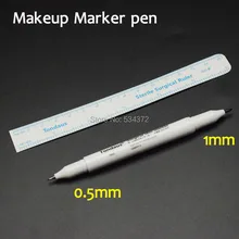 10 шт.*(0,5 мм+ 1 мм) маркер для макияжа водостойкие маркеры для позиционирования кожи для бровей Татуировка губ