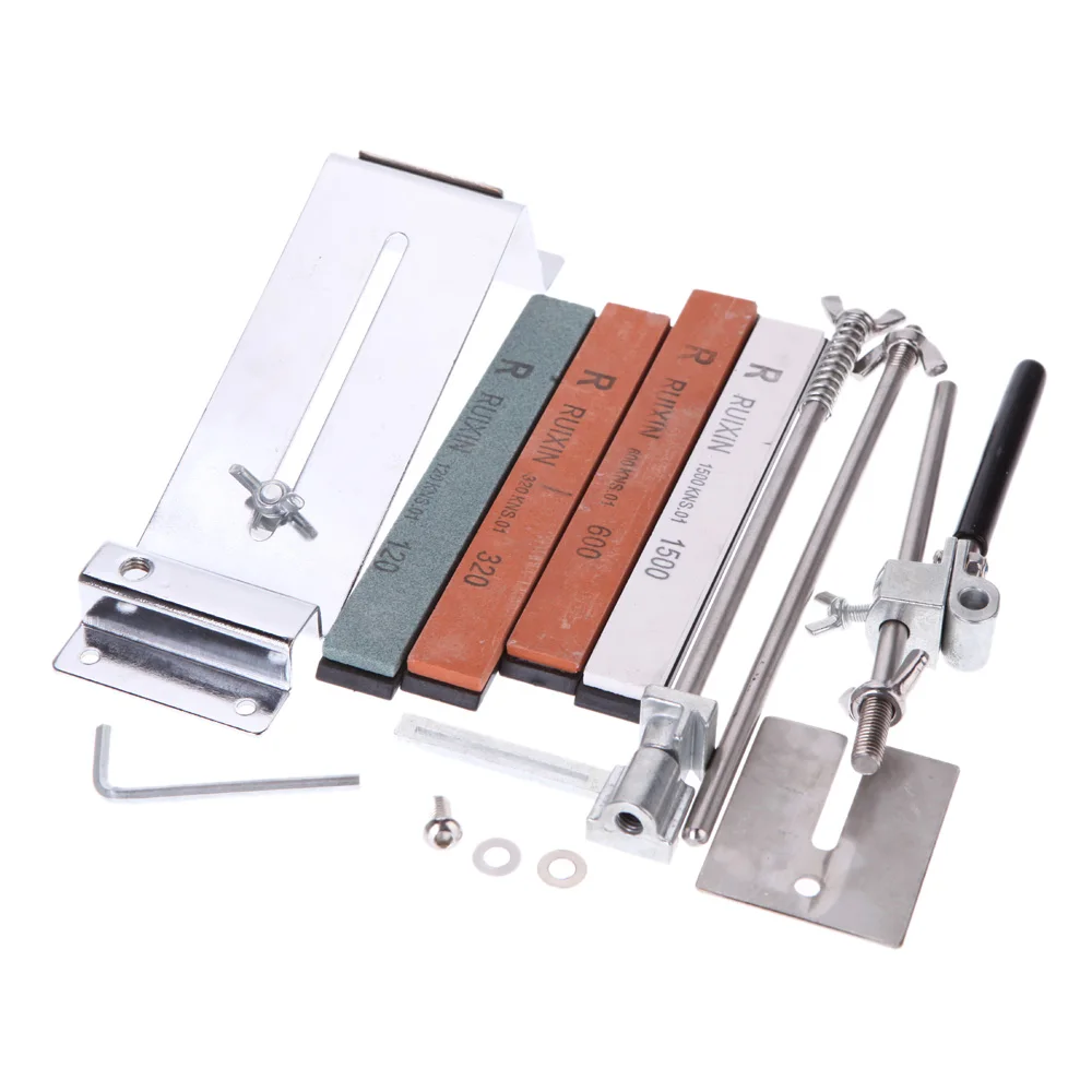 Upgraded Fixed-angle Knife Sharpener Kit Full Metal Stainless Steel knife slicker whetstone +Professional 4 Sharpening Stones