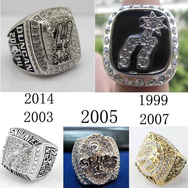 5 Pcs San Antonio Spurs 1999 2003 2005 2007 2014 Championship Tim Duncan Basketball Sports Champion Ring Set Replica Size 10 Ring Set Size 10champion Ring Aliexpress
