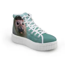 Бесшумный дизайн; женская обувь на плоской платформе; парусиновые женские ботильоны на толстой подошве с принтом «Морской лев»; визуально увеличивающая рост обувь на плоской подошве