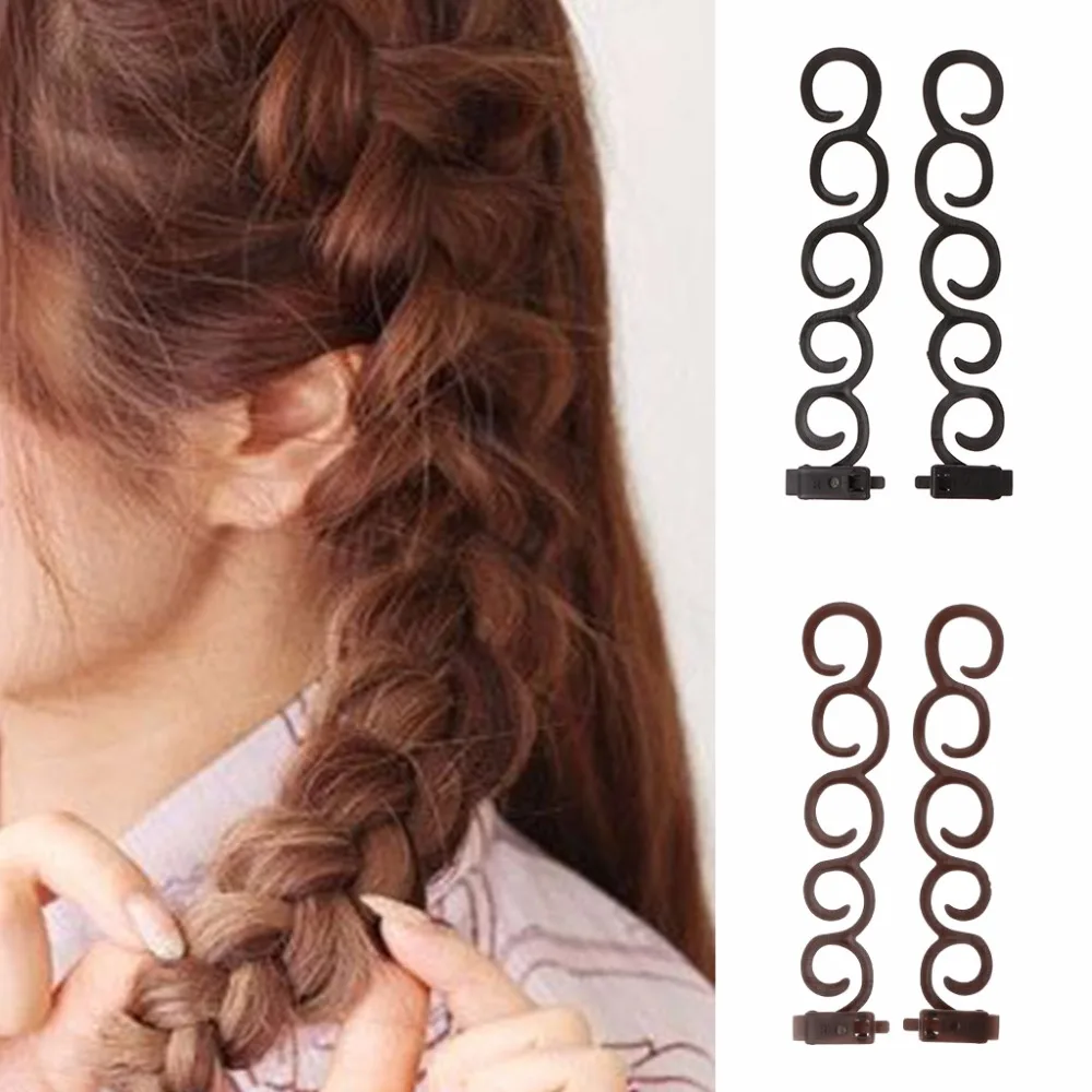 2pcs French Braid Plaiting Twist Braider Roller Hook Bun