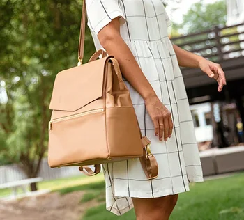 

PU Leather Baby Diaper Bag Backpack Large Capacity Nappy Backpacks Travel Mummy Maternity Bag For Baby Handbag Stroller Bag