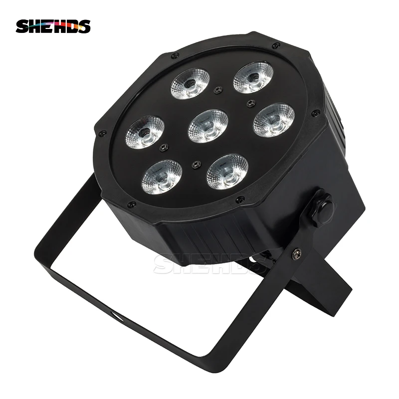 

4pcs/lot Hot Selling LED Flat Par 7x18W RGBWA+UV 6IN1 DMX512 Stage Effect Lighting For DJ Disco And Party Fast Shipping