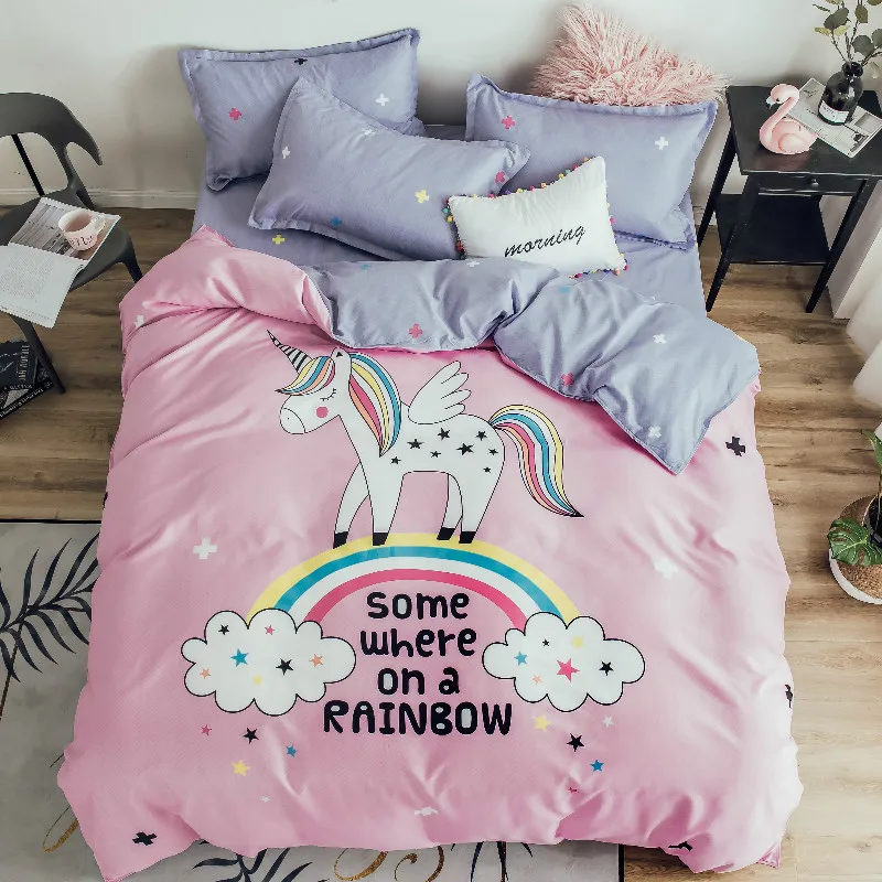 Luxury 3d Bedding Set Pink Comforter Duvet Cover Sheets King Queen