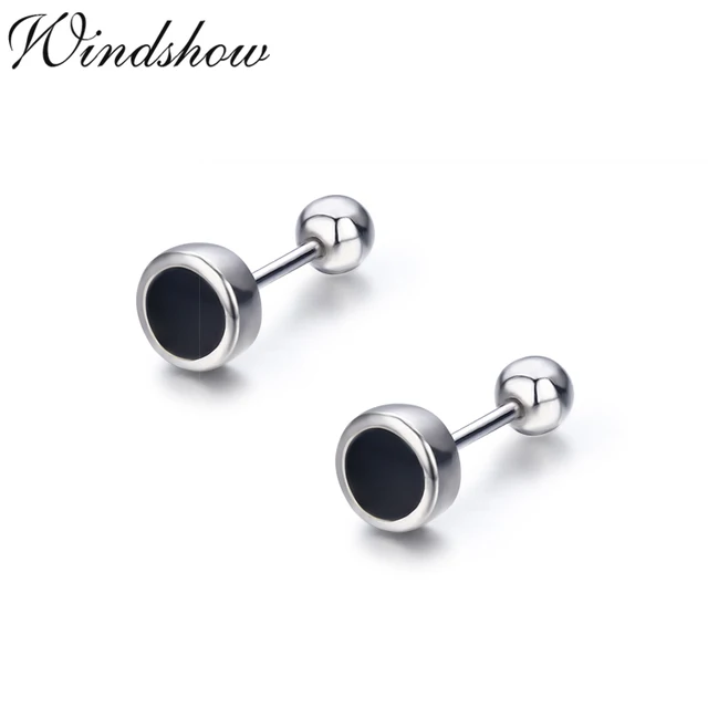 Cute Small Black Round 925 Sterling Silver Stud Earrings For Cute Small Black Round 925 Sterling Silver Stud Earrings For Women S Kids Piercing Jewelry