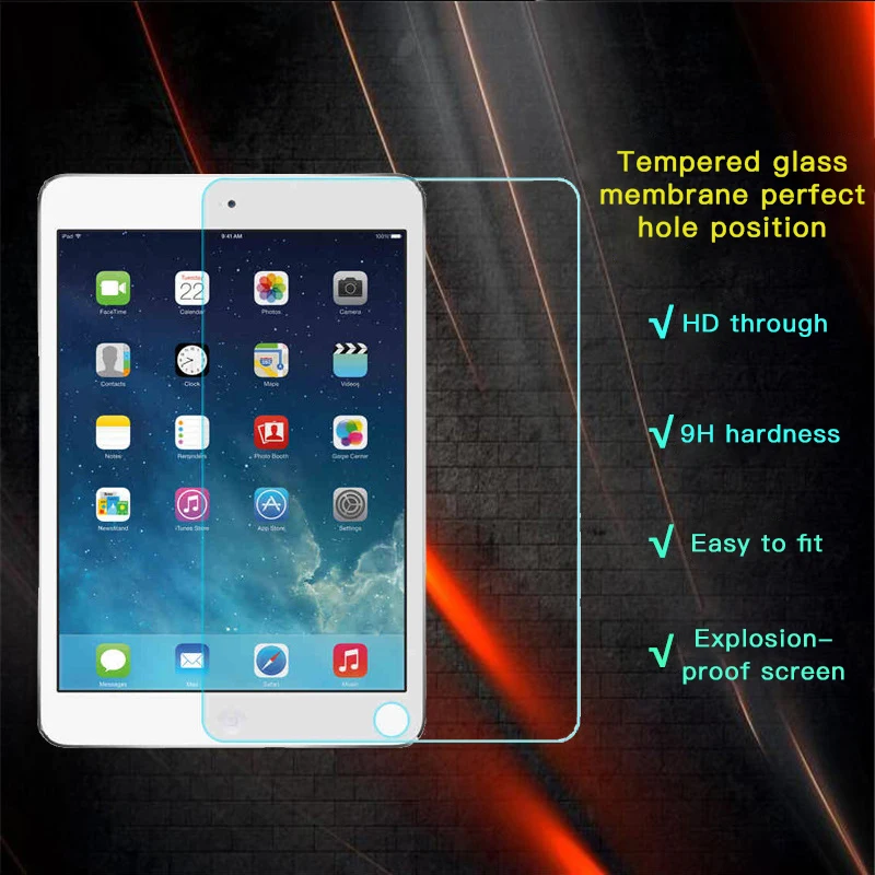 Прозрачный Закаленное стекло для Apple iPad 2/3/4 Air 2 экран протектор для iPad Mini 2 3 4 Ultra Clear планшеты ЖК дисплей плёнки
