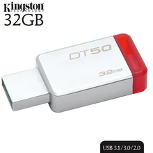 Kingston USB флеш-накопитель USB 3,0 флеш-накопитель 32 Гб USB 3,1 флеш-накопитель Memoria металлическая ручка-накопитель карта памяти cle usb 32 Гб Флешка U диск