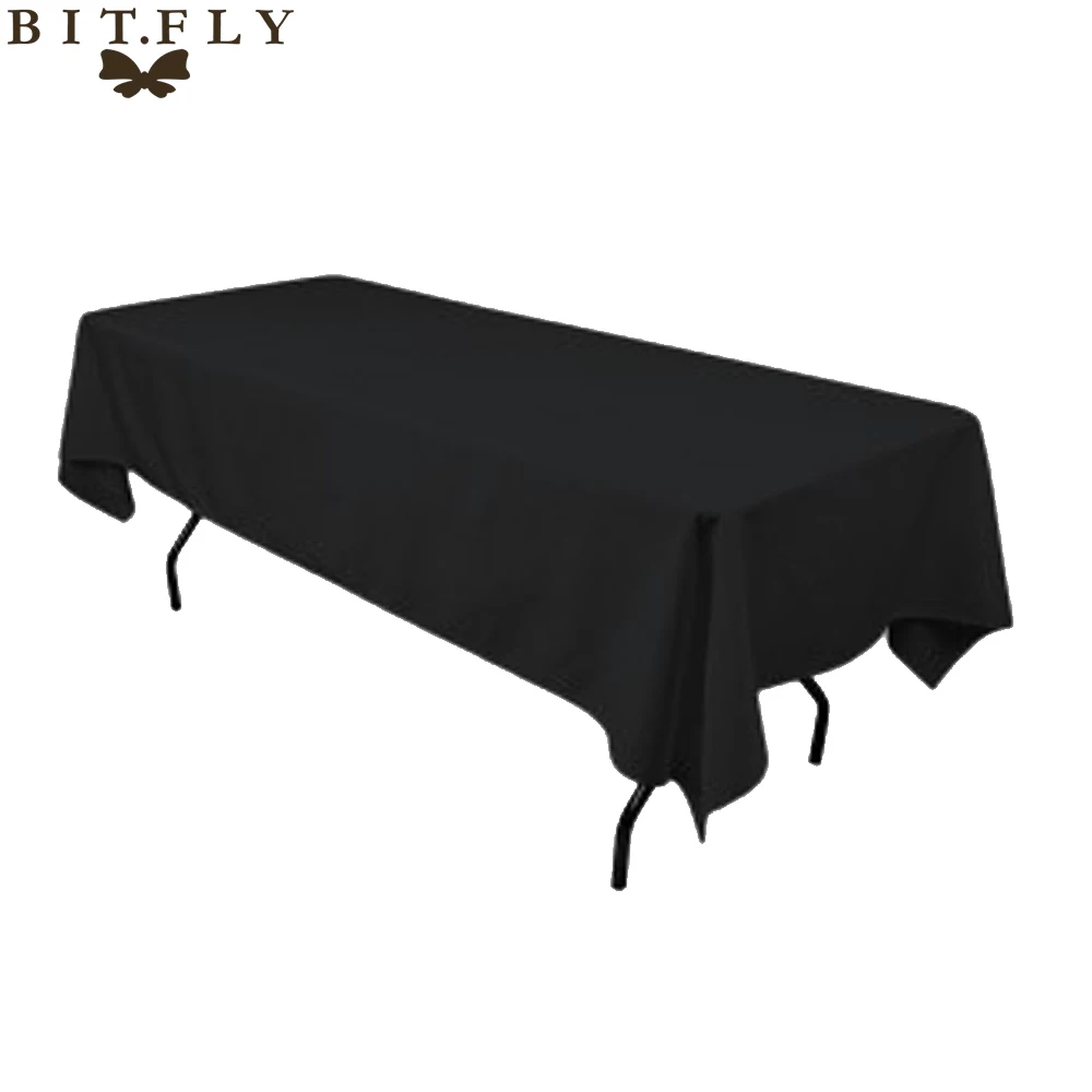 

10pcs Rectangular Satin Tablecloth Table cloth Cover for Wedding Party Restaurant Banquet Decorations black
