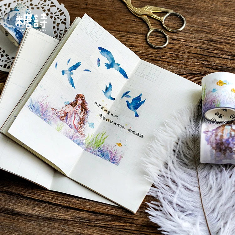 Dreamlike Медузы КИТ/Дочь моря лента для декорации Washi DIY планировщик скрапбукинга