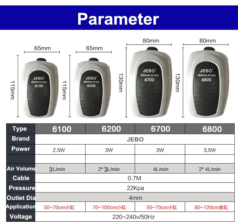 JEBO Ультра тихий аквариумный воздушный насос воздушный компрессор кислородный воздушный насос одиночный и двойной выход 220-240 В регулируемый объем воздуха рыба