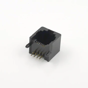 

100pcs 8P8C Connector Single Port RJ45 Network Socket RJ45 Connector 90 Degrees Horizontal High Quality