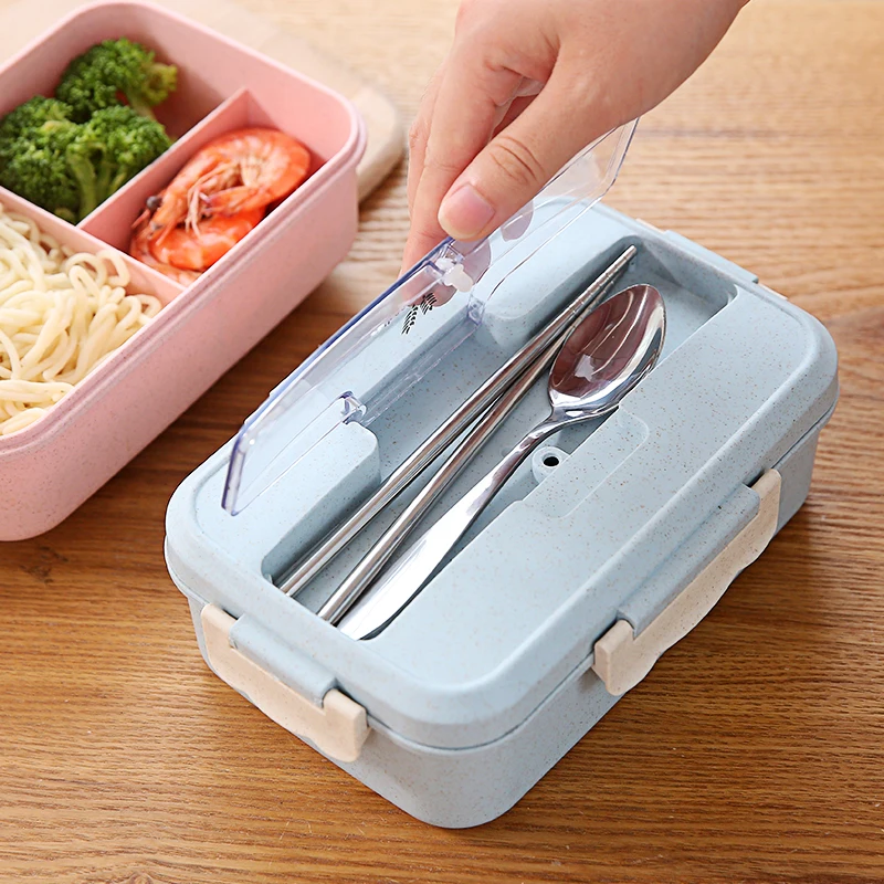 

Lunch Box Wheat Straw Microwave Tableware Bento Box Quality Health Natural Student Portable Food Container Storage Box Lunch Box