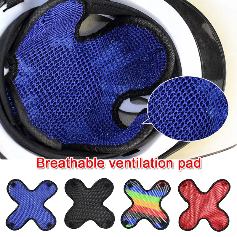 

4 Colors Motorcycle Vehicle Helmet Padding Motorcycle Safety Protection Hat Cap Inner 3D Air Mesh Microfiber Helmet Cooling Pad