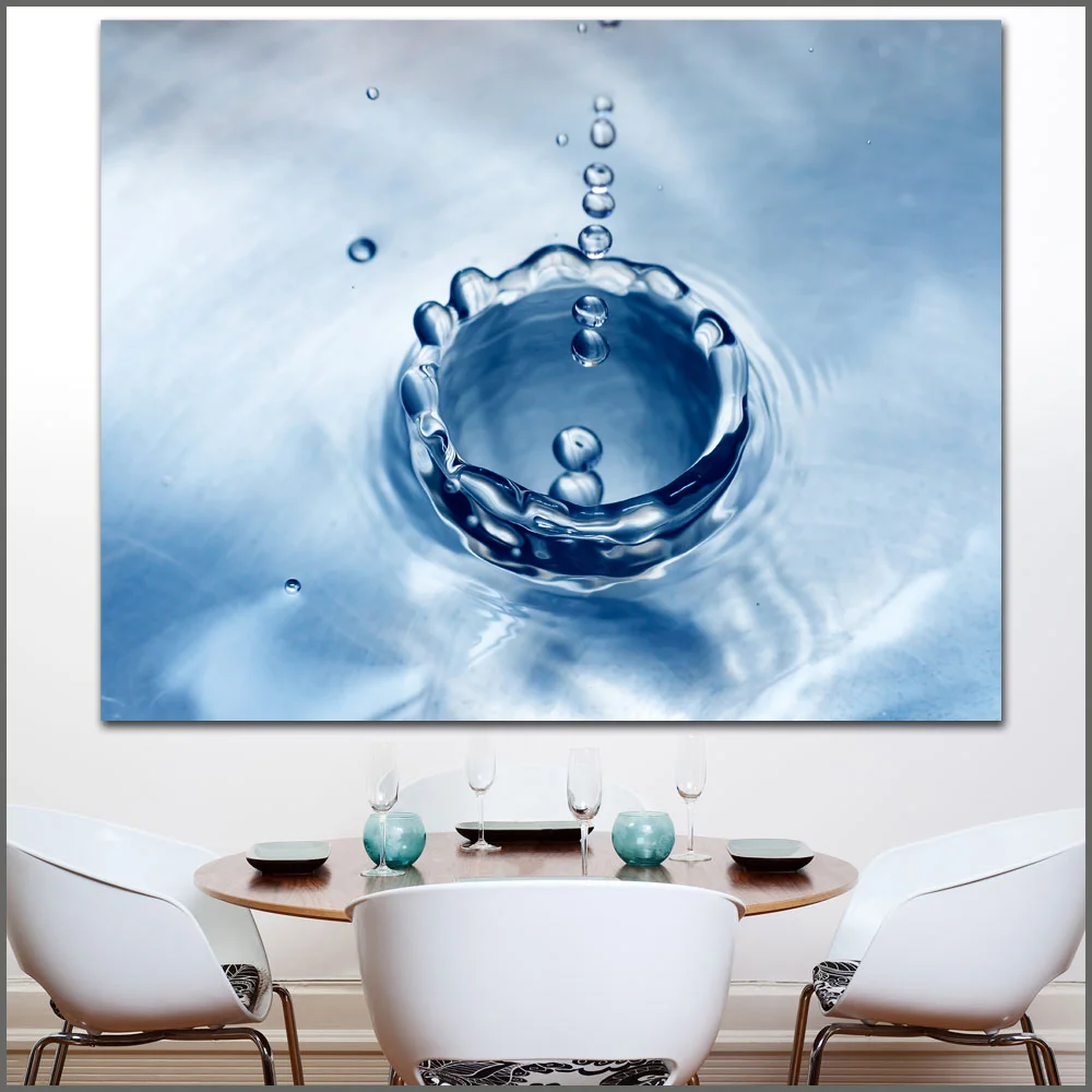 Large Size Oil Painting Water Closeup Drops Wall Art Canvas Prints