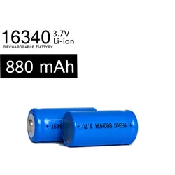 Бесплатная доставка 10 шт./компл. синий нейтральный 16340 3.7 В литий-ионный Батарея 880 мАч Перезаряжаемые CR 123a Батарея