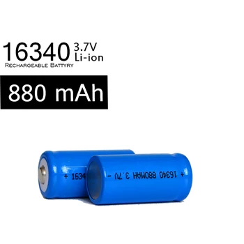 

Freeshipping 10Pcs/Set BLUE Neutral 16340 3.7v Li-ion Battery 880mAh Rechargeable CR 123A Battery