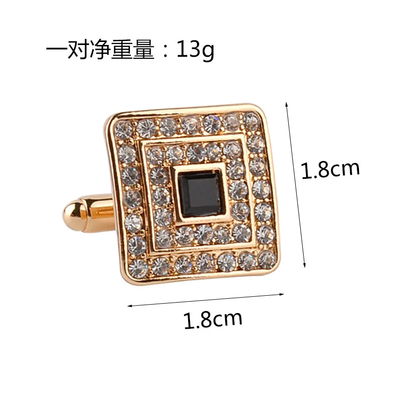 High Quality Wild Rhinestone Square Cufflinks - Image 6