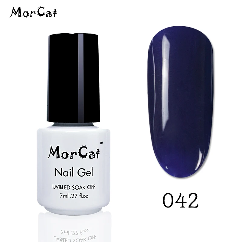 MorCat Гель лак для ногтей темно синий УФ Bling UV Французский гель Vernis