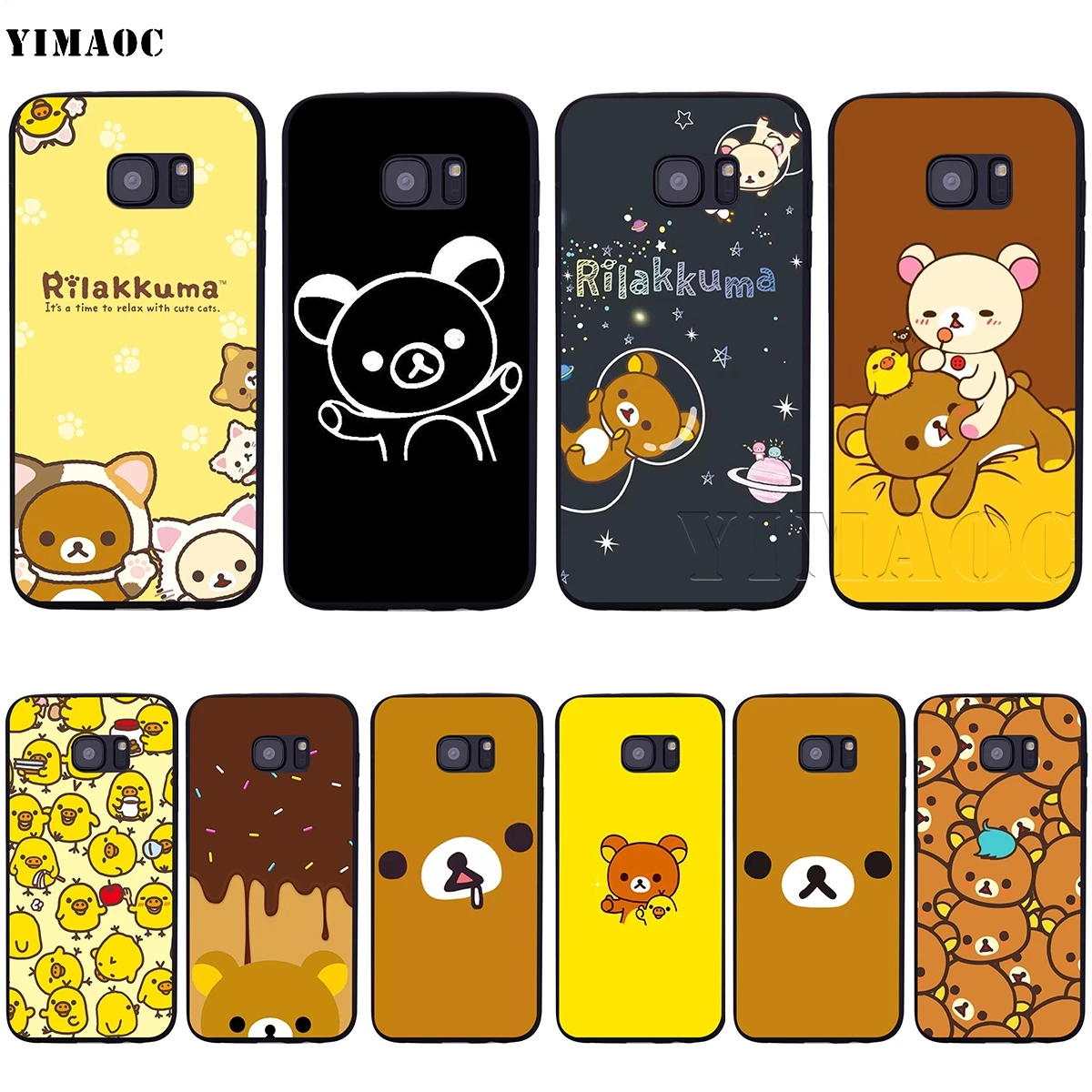

YIMAOC Rilakkuma Relax Bear Soft Silicone Case for Samsung Galaxy S6 S7 S10e Edge S8 S9 Plus A3 A5 A6 A7 A8 A9 J6 Note 8 9 2018
