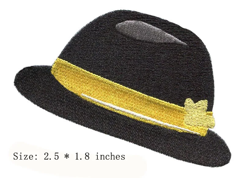 

Black color hat 2.5"wide embroidery patch for batman diy/battlestar galactica/bayern munich