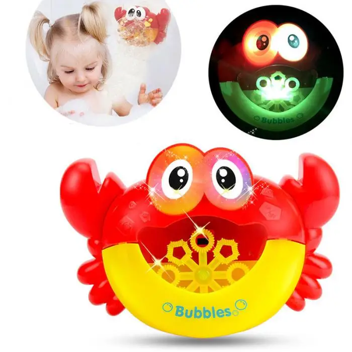 Bubble Machine Краб Автоматический Генератор пузырей мигающий свет музыка детская игрушка для ванны M09