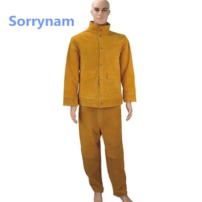 

Electric welder, cowhide ironing welder, yellow, high temperature resistant, wear-resistant and flame retardant.