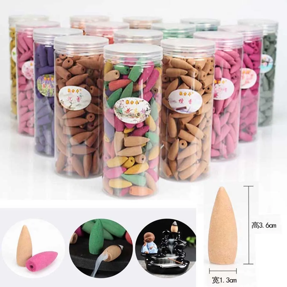 

Big Capacity 15 Kinds Of Fragrance Backflow Incense Cones 168pcs Box Packed For Waterfall Incense Burner Censer Nature Smell