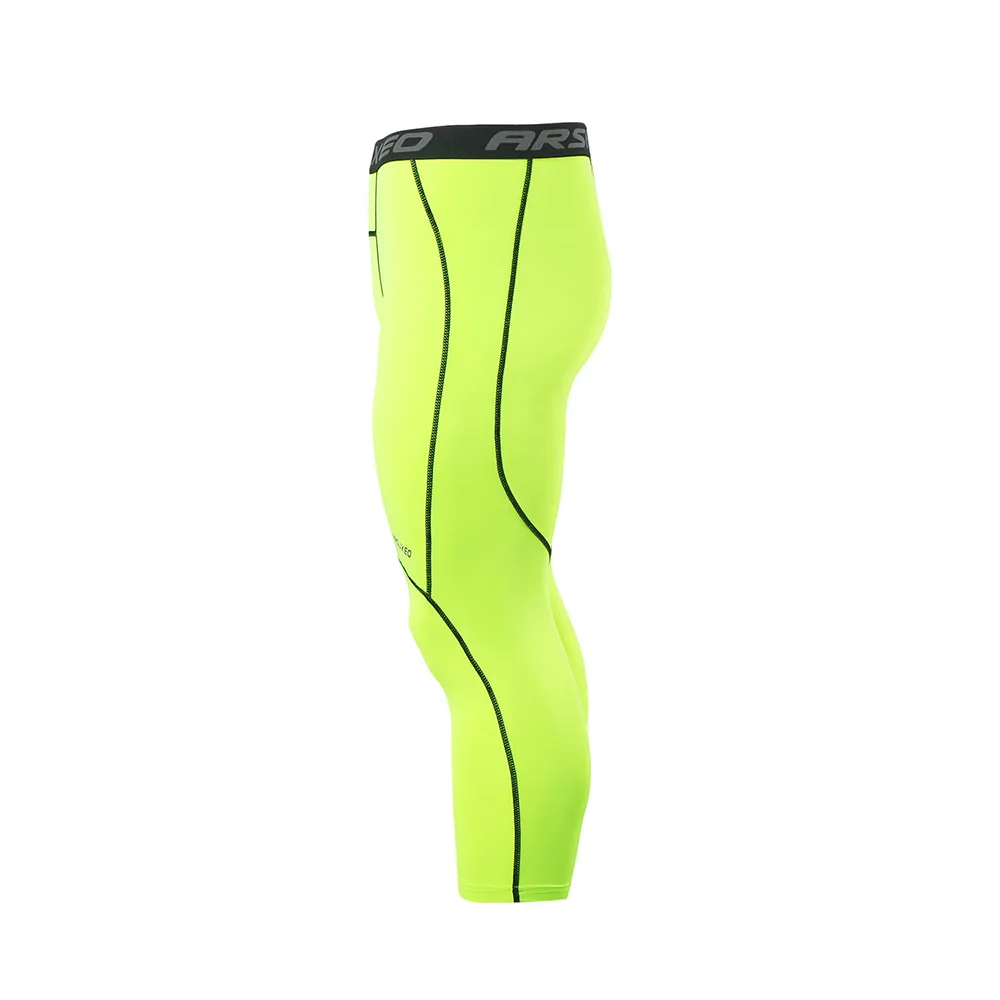 ARSUXEO, мужские спортивные компрессионные колготки, колготки для бега, фитнеса, активных тренировок, штаны для упражнений, компрессионные штаны 3/4