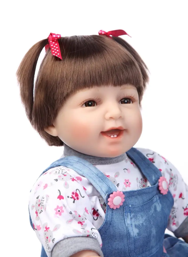 55 см мягкие силиконовые Reborn Baby Doll реалистичной для маленьких девочек куклы дети Подружки День рождения Подарки на Новый год