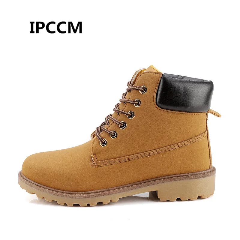 

IPCCM 2018 New British Martin Boots Men's Belt PU Leather Men's Shoes High To Help Casual Snow Boots Thickening Large Size 36-46