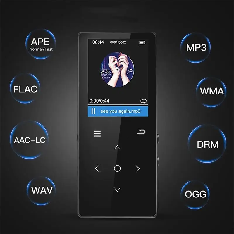 MP3-плеер с Bluetooth 16 Гб Встроенный динамик музыкальный плеер сенсорные клавиши 1,8 дюймов TFT экран с fm-радио, диктофон