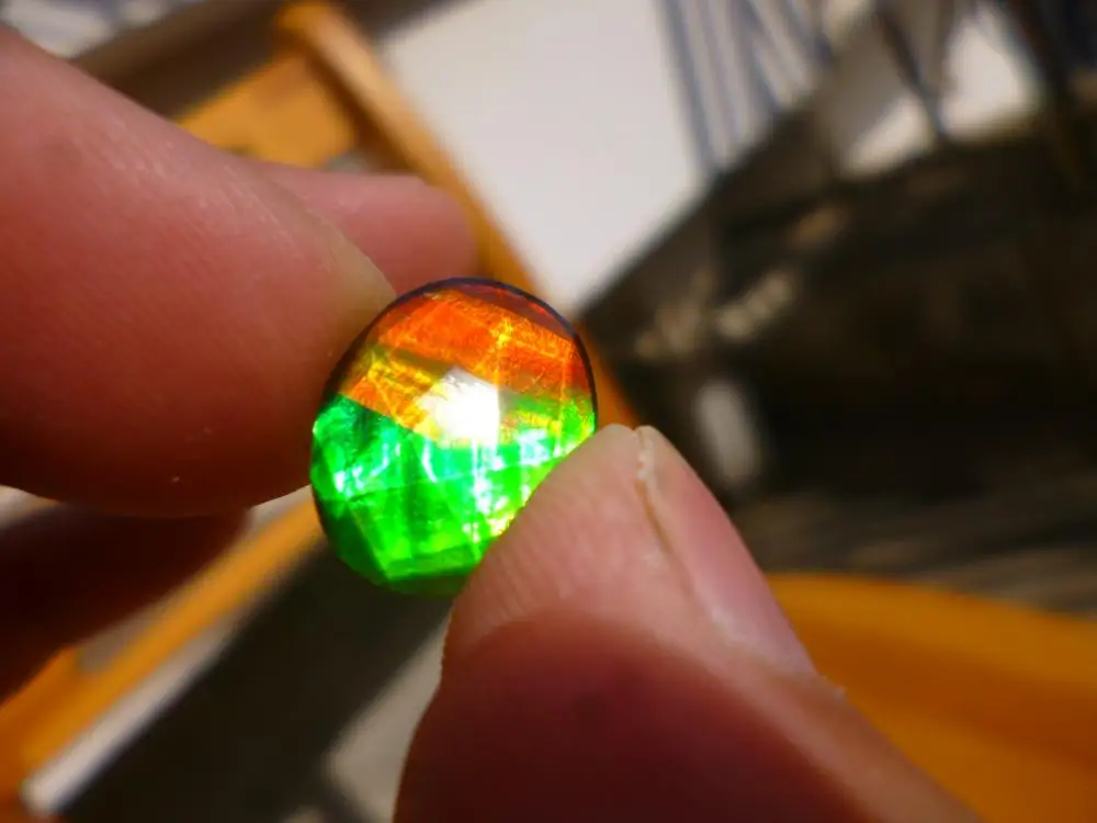 1g(5 ct) Natural Multi Color Iridescent Ammonite Ammolite Canada NRA243 | Дом и сад