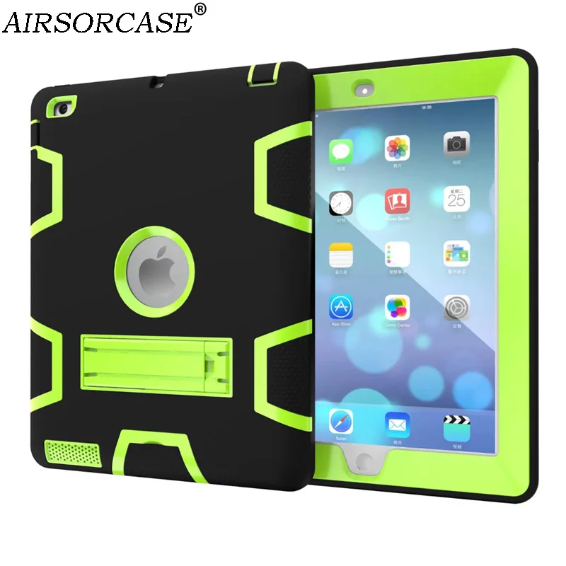 

9.7'' for Apple iPad 2 3 4 Tablet Case for iPad2 iPad3 iPad4 Shockproof Protective Cover Hard PC Silicone Hybrid Kickstand Cover