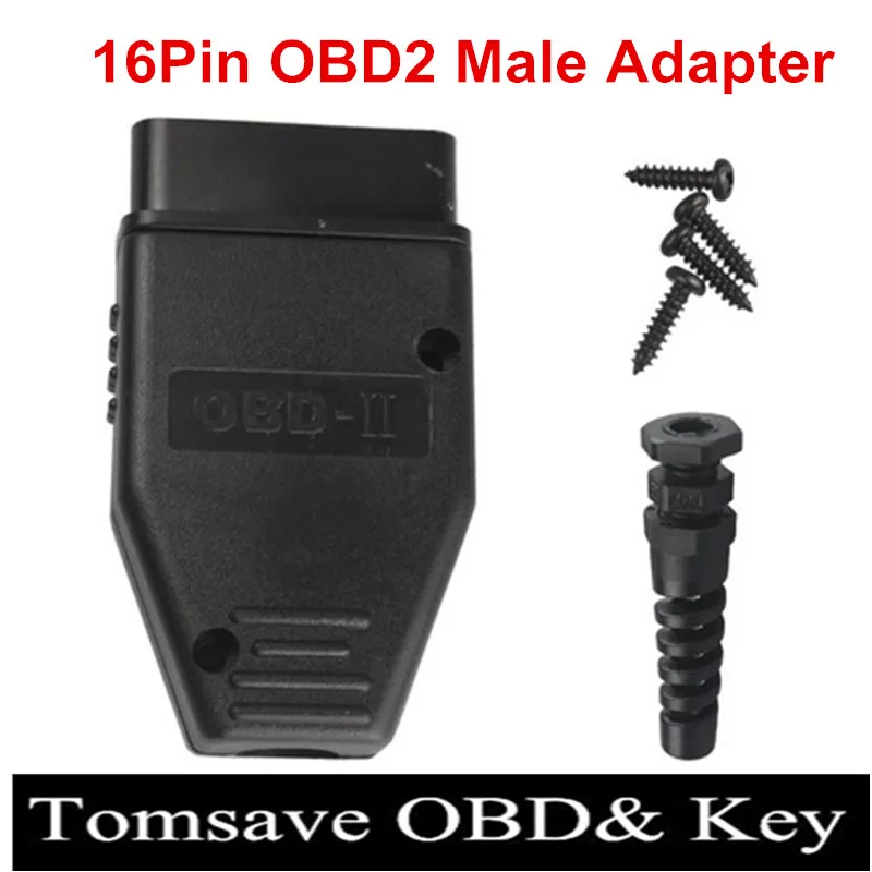 

10pcs/Lot New OBD2 16Pin Male Female Connector Plug Adapter OBD OBDII EOBD J1962 OBD2 16Pin Wiring Adapter 16Pin Shell Wholesale