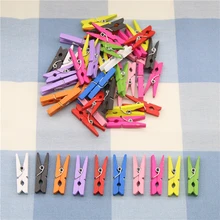 10 Pcs Random Mini Colored Spring Wood Clips Clothes Photo Paper Peg Pin Clothespin Craft Clips Party Decoration