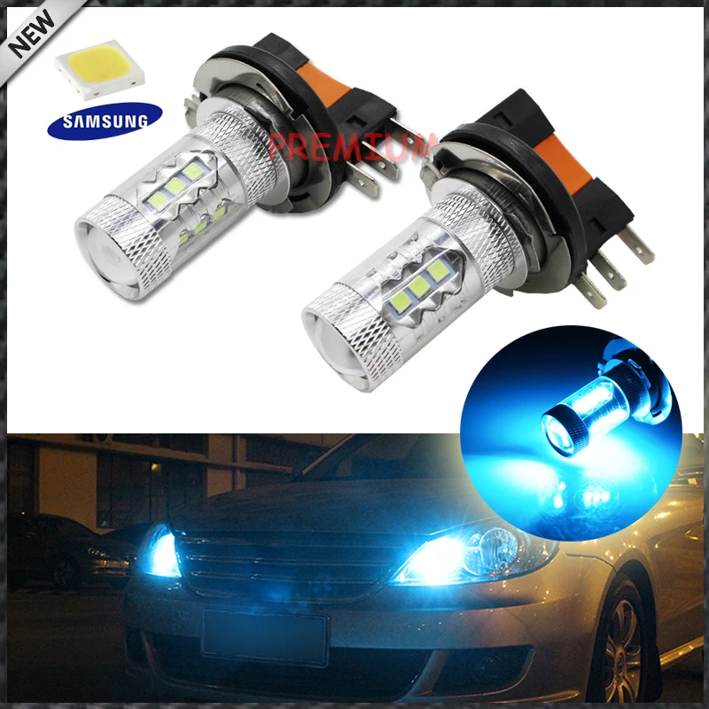IJDM 10000 К Ice Blue супер яркий светодио дный 3535-SMD H15 лампы для Audi BMW Mercedes Volkswagen