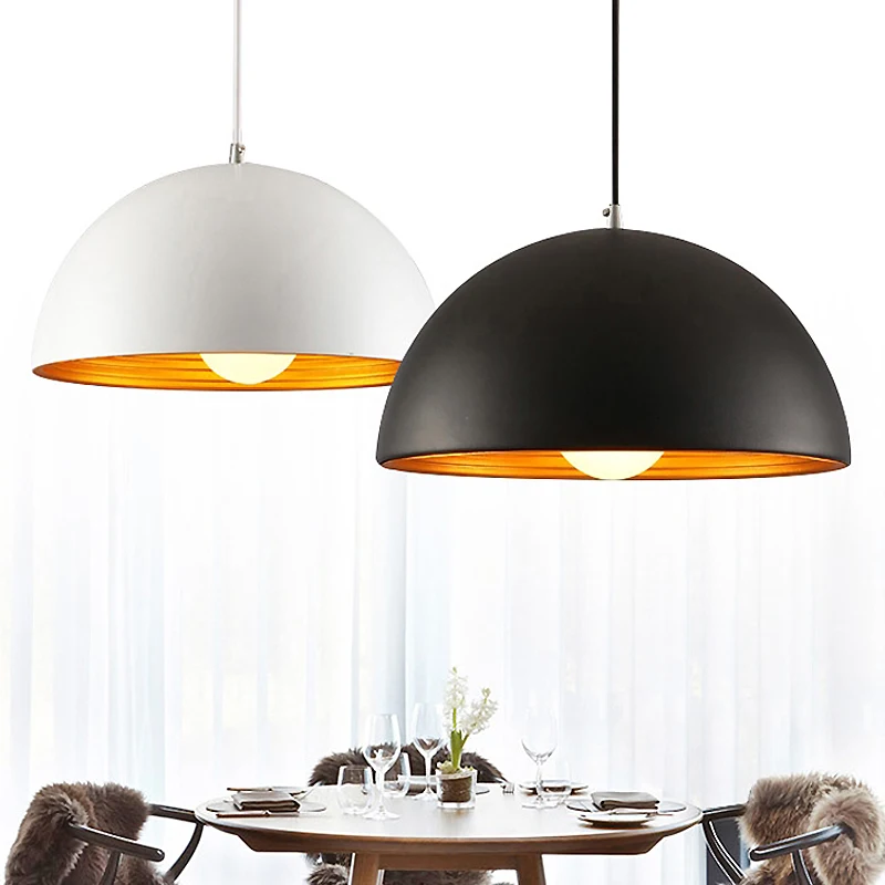 Nordic Black\/White Pendant Light Aluminum Lampshade Lighting Suspension Luminaire E27 110V 220V Nordic Black\/White Pendant Light Aluminum Lampshade Lighting Suspension Luminaire E27 110V 220V