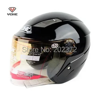 

yh837 summer bright Helmets , Motorbike half face bright black electric bicycle headpiece safety helmet scoote dirt bike