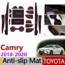 Нескользящие резиновые коврики ворота слот чашки коврик для Toyota Camry 2018 2019 2020 XV70 70 Daihatsu Altis 18 шт. аксессуары автомобильные наклейки