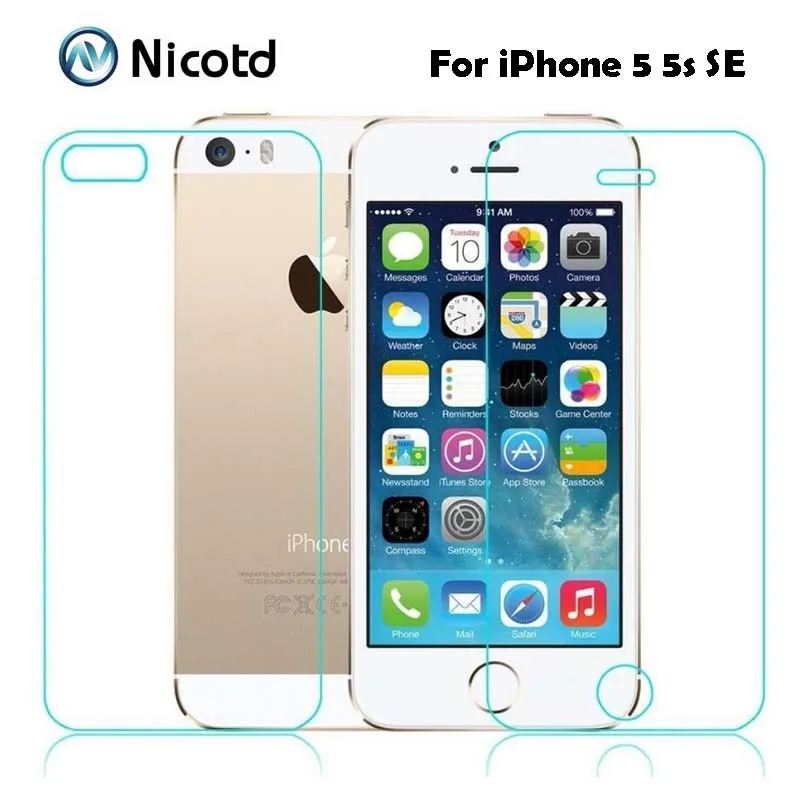 2Pcs/Lot 0.3mm 2.5D Tempered Glass Screen Protector Front + Back For