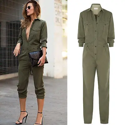 Осенние крутые модные женские джинсы плюс, джинсовые однотонные армейские зеленые комбинезоны на пуговицах, комбинезон на лямках, широкие штаны