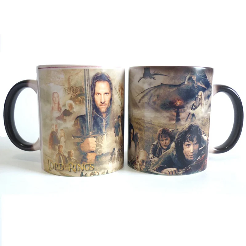 1pcs The Lord Of The Rings Mugs One Ring Figure Map Color Changing Mug Creative Magic Ceramics Milk Juice Cup