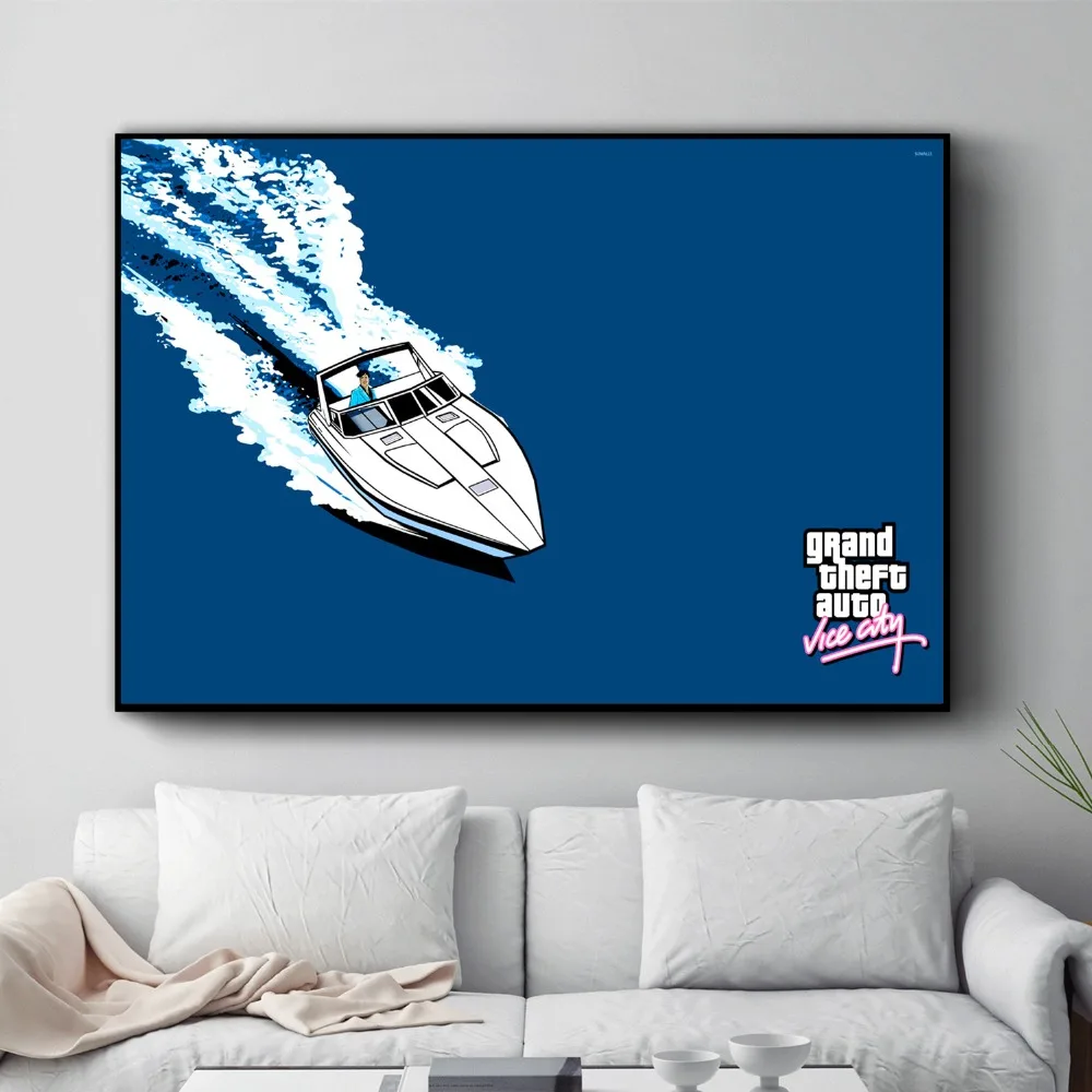 GTA Vice City Sunset пейзаж настенные картины постеры Художественная печать на холсте без