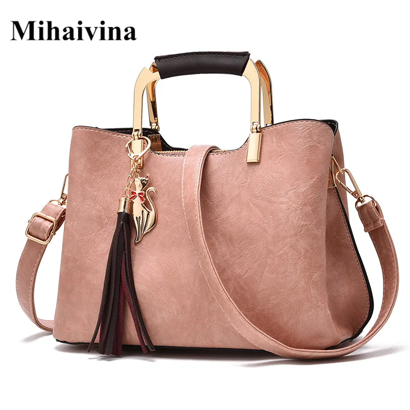 

Mihaivina women tote bags famous brand leather handbag solid sequined crossbody shoulder bag casual female purse