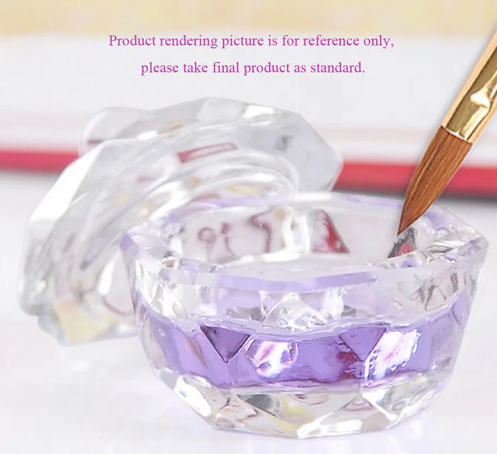 

ANGNYA Octagon Crystal Clear Acrylic Liquid Powder Glass Dappen Dish Glass Cup with Cover Set Powder Liquid Mini Bowl Dappen