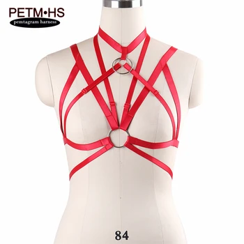 

2017 Women Sexy Body Cage Harness Bra Punk Goth Bondage Lingerie Belt Elastic Strappy Tops Fetish Exotic Apparel Nightclub Dress